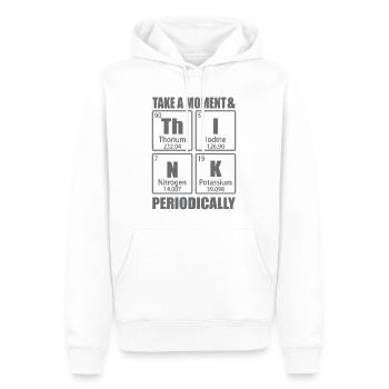 Nehmen Sie sich einen Moment Zeit und denken Sie regelmäßig nach Chemie - Männer Premium Bio Hoodie - Weiß - Vorne - Nico (187cm)