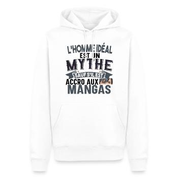 Manga Japon Japonais Cadeau Kawaii Humour Mangaka - Sweat à capuche Premium bio Homme - blanc - Devant - Nico (187cm)
