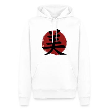 Beauty-Kanji - Männer Premium Bio Hoodie - Weiß - Vorne - Nico (187cm)