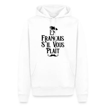 En Français S'il Vous Plaît - In French Please - Men’s Premium Organic Hoodie - white - Front - Nico (187cm)