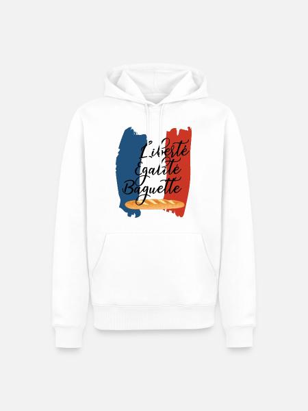 Liberté Egalité Baguette - Umorismo francese - Ekologisk premiumluvtröja herr - vit