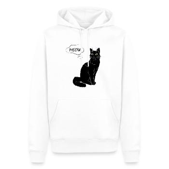 Miaou de chat mignon - Sweat à capuche Premium bio Homme - blanc - Devant - Nico (187cm)
