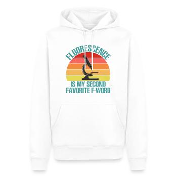 Fluorescence is My Second Favorite F word - Men’s Premium Organic Hoodie - white - Front - Nico (187cm)