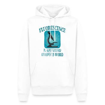 Fluoreszenz ist mein zweitliebstes F-Wort Lustig - Männer Premium Bio Hoodie - Weiß - Vorne - Nico (187cm)