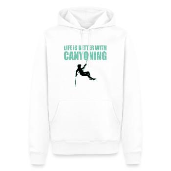 Mit Canyoning ist das Leben besser - Männer Premium Bio Hoodie - Weiß - Vorne - Nico (187cm)