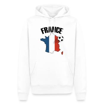 Frankreich-Flagge Französischer Fußballfan - Männer Premium Bio Hoodie - Weiß - Vorne - Nico (187cm)