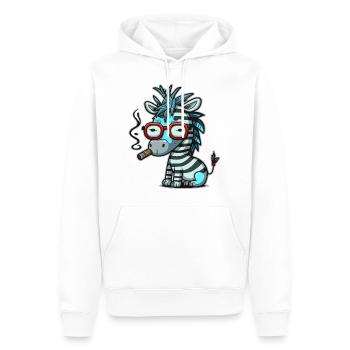 Zebra Funk - Männer Premium Bio Hoodie - Weiß - Vorne - Nico (187cm)