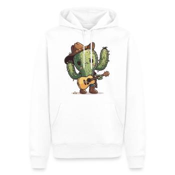 Der musikalische Kaktus - Männer Premium Bio Hoodie - Weiß - Vorne - Nico (187cm)