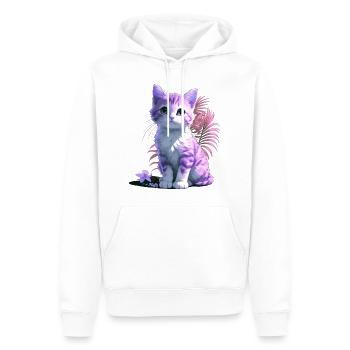 Tropisches Kätzchen 🐾 - Männer Premium Bio Hoodie - Weiß - Vorne - Nico (187cm)