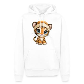 Tiger Süß Niedlich Baby Kinder Tier Cartoon - Männer Premium Bio Hoodie - Weiß - Vorne - Nico (187cm)