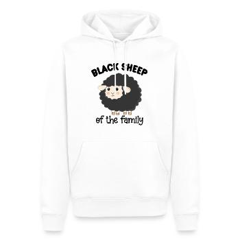 Mouton noir de la famille - Sweat à capuche Premium bio Homme - blanc - Devant - Nico (187cm)