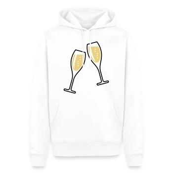 2 Sektgläser (Sekt / Oval / Zu / 2C) - Männer Premium Bio Hoodie - Weiß - Vorne - Nico (187cm)