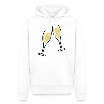 2 Sektgläser (Sekt / Oval / Offen / 2C) - Männer Premium Bio Hoodie - Weiß - Vorne - Nico (187cm)