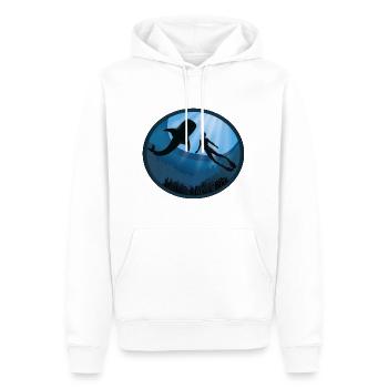 Taucher mit Walhai - Männer Premium Bio Hoodie - Weiß - Vorne - Nico (187cm)