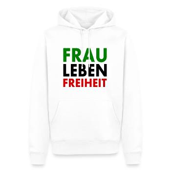 Frau leben freiheit - Männer Premium Bio Hoodie - Weiß - Vorne - Nico (187cm)