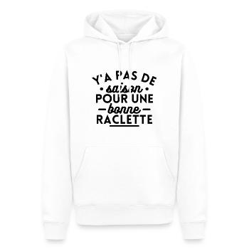 Y'a pas de saison pour une bonne raclette - Sweat à capuche Premium bio Homme - blanc - Devant - Nico (187cm)
