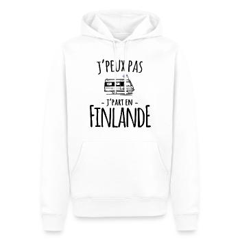je part en finlande - cadeau voyage road trip - Sweat à capuche Premium bio Homme - blanc - Devant - Nico (187cm)