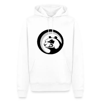 Grim Panda Sessions Logo - Männer Premium Bio Hoodie - Weiß - Vorne - Nico (187cm)