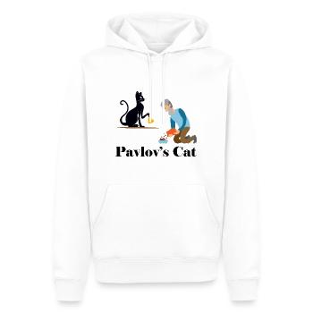 Le chat de Pavlov - Drôle de psychologie - Sweat à capuche Premium bio Homme - blanc - Devant - Nico (187cm)