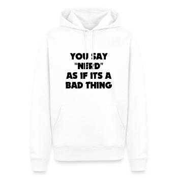 You Say Nerd - Men’s Premium Organic Hoodie - white - Front - Nico (187cm)