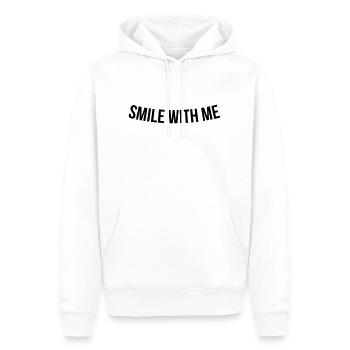 SMILE WITH ME funny quote gift Spruch Geschenk - Männer Premium Bio Hoodie - Weiß - Vorne - Nico (187cm)