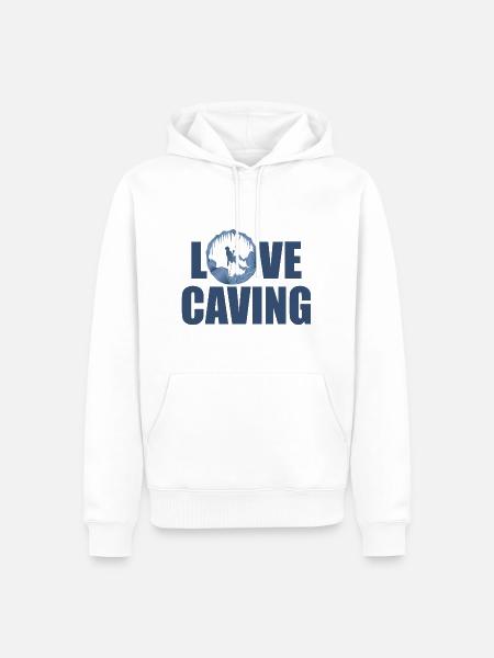 Love Caving - Speleology Potholing Caver - Herre Premium økologisk hoodie - hvid