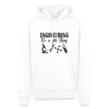 Ingenieurwesen Es ist eine Mädchensache Wissenschaftlerin Mädchen - Männer Premium Bio Hoodie - Weiß - Vorne - Nico (187cm)