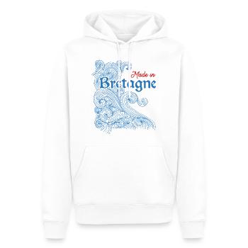 Made in bretagne - Sweat à capuche Premium bio Homme - blanc - Devant - Nico (187cm)