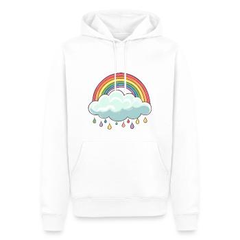 Wolke mit Regenbogen - Männer Premium Bio Hoodie - Weiß - Vorne - Nico (187cm)