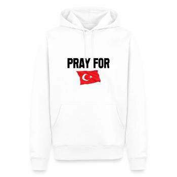 erdbeben pray for turkiye 2023 - Männer Premium Bio Hoodie - Weiß - Vorne - Nico (187cm)