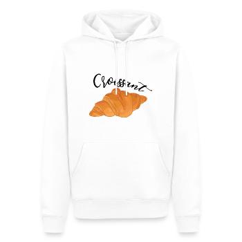 Croissant - Cuisine française - Sweat à capuche Premium bio Homme - blanc - Devant - Nico (187cm)
