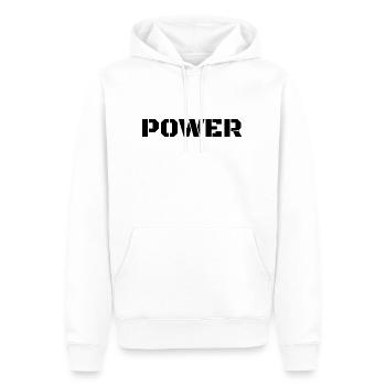 Pouvoir - Sweat à capuche Premium bio Homme - blanc - Devant - Nico (187cm)