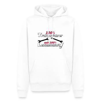 Traktor , Trecker ,Traktorfahrer Leidenschaft (25) - Männer Premium Bio Hoodie - Weiß - Vorne - Nico (187cm)