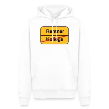 Pensionierung - Männer Premium Bio Hoodie - Weiß - Vorne - Nico (187cm)