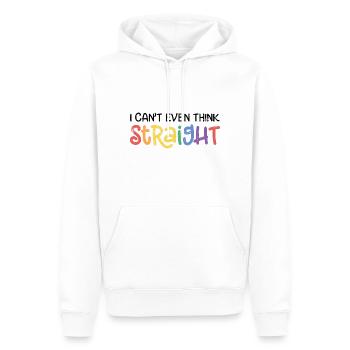 DON'T THINK CLEARLY LGBT LOVE SAYING MOTIF GIFT - Men’s Premium Organic Hoodie - white - Front - Nico (187cm)