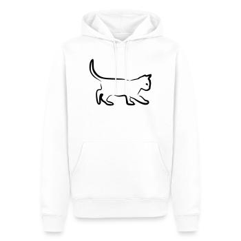 Cat, Cute Kitten Art - Sweat à capuche Premium bio Homme - blanc - Devant - Nico (187cm)