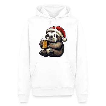 Faultier Weihnachten Bier - Männer Premium Bio Hoodie - Weiß - Vorne - Nico (187cm)