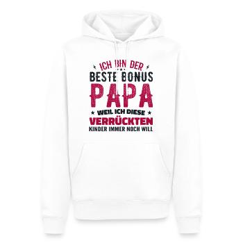 Bonus papa Beau-père Cadeau papa bonus papa - Sweat à capuche Premium bio Homme - blanc - Devant - Nico (187cm)