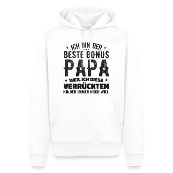Bonus papa Beau-père Cadeau papa bonus papa - Sweat à capuche Premium bio Homme - blanc - Devant - Nico (187cm)