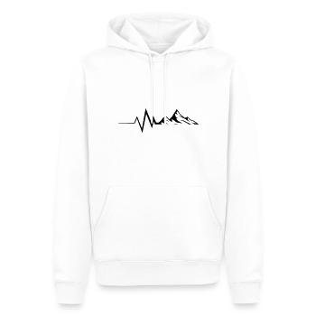 Mountain Pulse - Männer Premium Bio Hoodie - Weiß - Vorne - Nico (187cm)