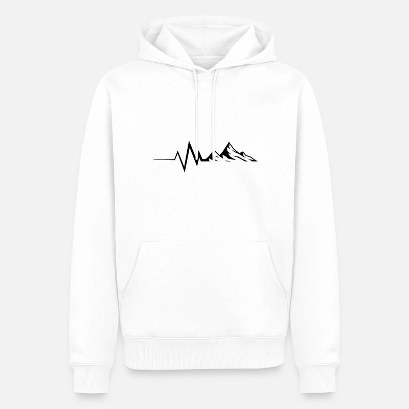 Mountain Pulse - Männer Premium Bio Hoodie - Weiß