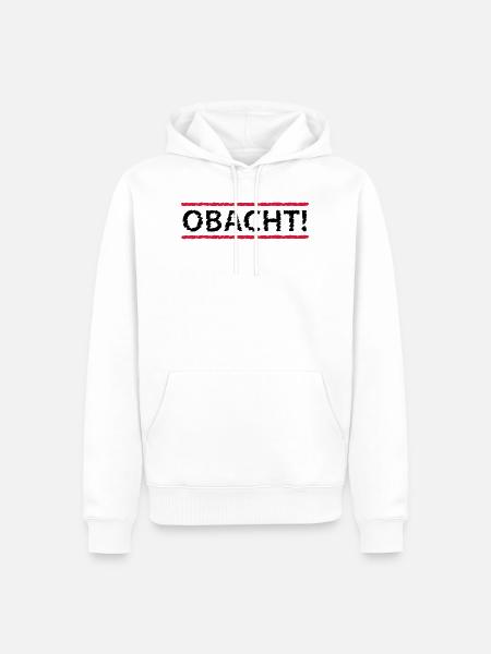 Obacht, 2fb - Männer Premium Bio Hoodie - Weiß