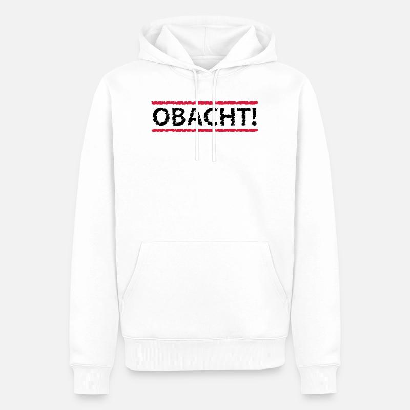 Obacht, 2fb - Männer Premium Bio Hoodie - Weiß
