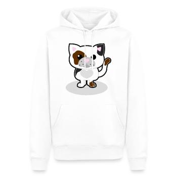chat doux - Sweat à capuche Premium bio Homme - blanc - Devant - Nico (187cm)