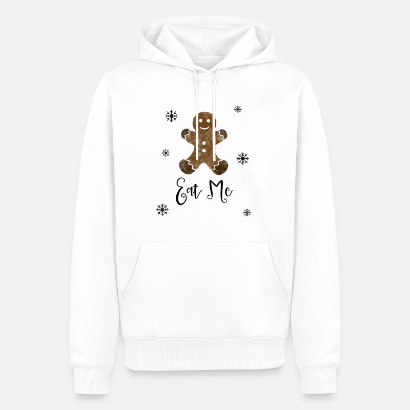 Lebkuchenmann Weihnachtsplätzchen - Männer Premium Bio Hoodie - Weiß