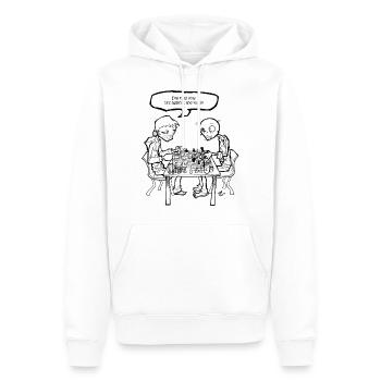 Necromania; Checkmate - Men’s Premium Organic Hoodie - white - Front - Nico (187cm)