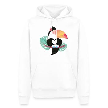 TUCAN IN LOVE - Männer Premium Bio Hoodie - Weiß - Vorne - Nico (187cm)
