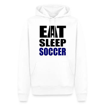Fussball Eat sleep soccer Fußball - Männer Premium Bio Hoodie - Weiß - Vorne - Nico (187cm)