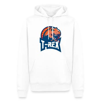 T-Rex Tyrannosaurus Rex Dinosaurier Logo Geschenk - Männer Premium Bio Hoodie - Weiß - Vorne - Nico (187cm)