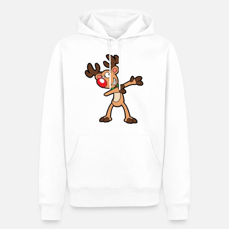 Noël Dabbing Dab Rennier - Sweat à capuche Premium bio Homme - blanc